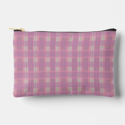 Pink Plaid Pouch アクセサリーポーチ (正面)