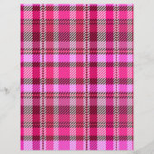 Pink Plaid Scrapbook Paper 2-Sided Page (正面)