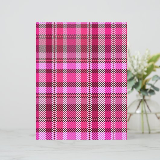Pink Plaid Scrapbook Paper 2-Sided Page (スタンド正面)