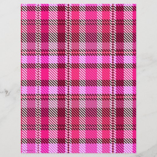 Pink Plaid Scrapbook Paper 2-Sided Page (裏面)