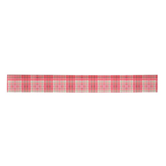 Pink Plaid Tartan サテンリボン (正面)
