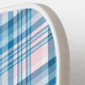 Pink Plaid with Modern Monogram ピックルボールラケット (左詳細)