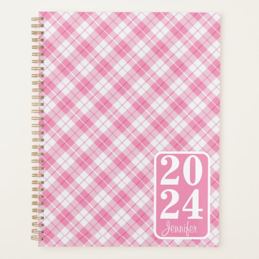 Pink Plaid with the name プランナー手帳 (正面)