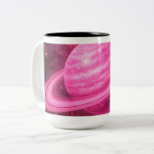 Pink Planet with Pink Rings ツートーンマグカップ (正面左)
