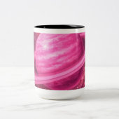 Pink Planet with Pink Rings ツートーンマグカップ (中央)