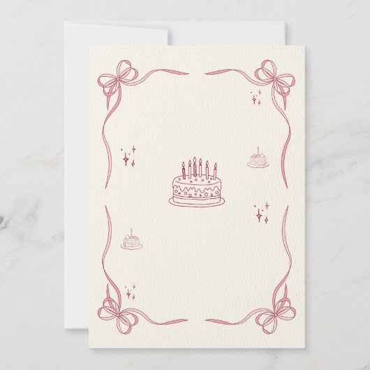 Pink Playful 18th Birthday 招待状 (裏面)