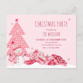 Pink playful winter christmas  招待状 (正面)