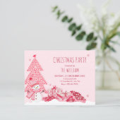 Pink playful winter christmas  招待状 (スタンド正面)