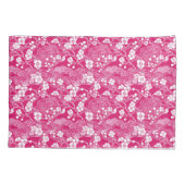 Pink Plum Blossom Chiyogami Pattern Pillowcases 枕カバー (裏面-左)