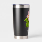 Pink Plumeria Frangipani, your Name, Floral 保温保冷タンブラー (右面)