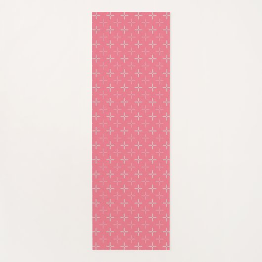 Pink Plus Pattern Yoga Mat ヨガマット (正面)