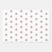 Pink Poinsettia Bouquet Holly and Berries ラッピングペーパーシート (正面)