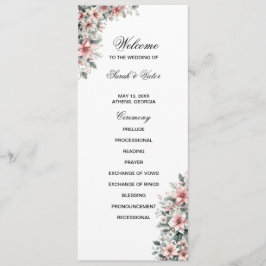 Pink Poinsettia double side program card  プログラム