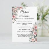 Pink Poinsettia floral Enclosure Card Details エンクロージャーカード (スタンド正面)