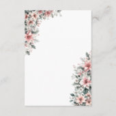Pink Poinsettia floral Enclosure Card Details エンクロージャーカード (裏面)