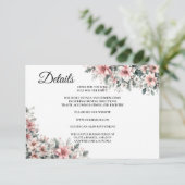 Pink Poinsettia Floral Enclosure Card Details エンクロージャーカード (スタンド正面)