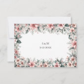 Pink Poinsettia floral RSVP card (裏面)