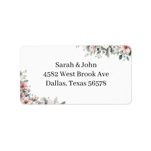 Pink Poinsettia return address ラベル (正面)