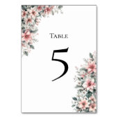 Pink Poinsettia Table Number Card テーブルナンバー (裏面)