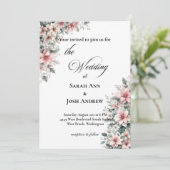 Pink Poinsettia Wedding Invitation 招待状 (スタンド正面)