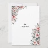 Pink Poinsettia Wedding Invitation 招待状 (裏面)