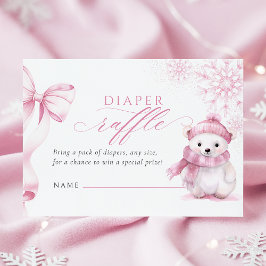 Pink Polar Bear Diaper Raffle Card エンクロージャーカード