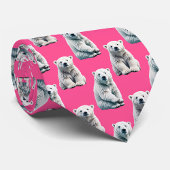 Pink Polar Bear Pattern Design  ネクタイ