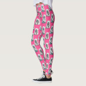 Pink Polar Bear Pattern Design レギンス (左)