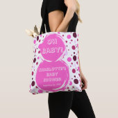 Pink polka dot baby shower トートバッグ (クローズアップ)