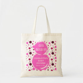 Pink polka dot baby shower トートバッグ