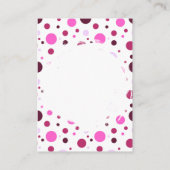 Pink polka dot Baby Shower diaper raffle ticket エンクロージャーカード (裏面)