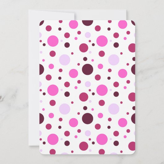 Pink polka dot Baby Shower Invitation 招待状 (裏面)