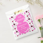 Pink polka dot baby shower Paper フェイバーバッグ (封をした状態)