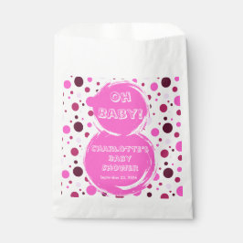 Pink polka dot baby shower Paper フェイバーバッグ