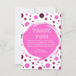 Pink polka dot Baby Shower Thank you card