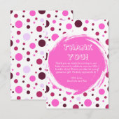 Pink polka dot Baby Shower Thank you card (正面/裏面)