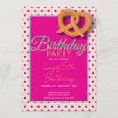 Pink Polka Dot Birthday Party 招待状 (正面)