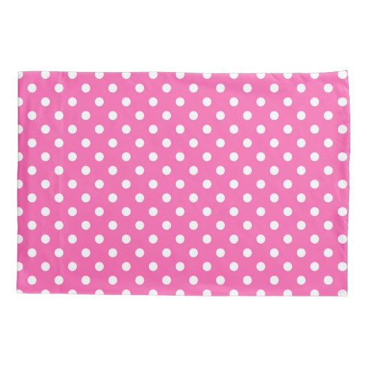 Pink Polka Dot Breast Cancer Awareness Pattern 枕カバー (裏面)