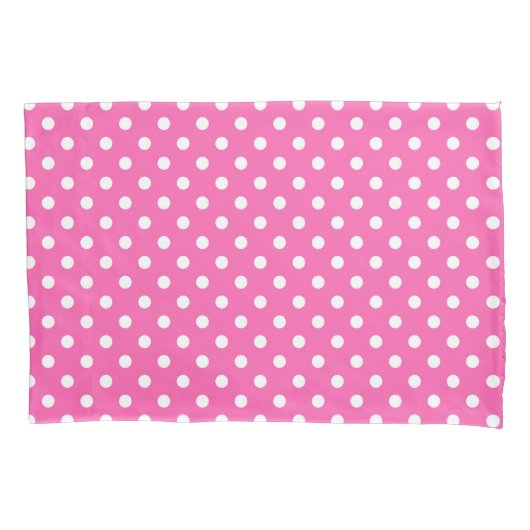 Pink Polka Dot Breast Cancer Awareness Pattern 枕カバー (正面)