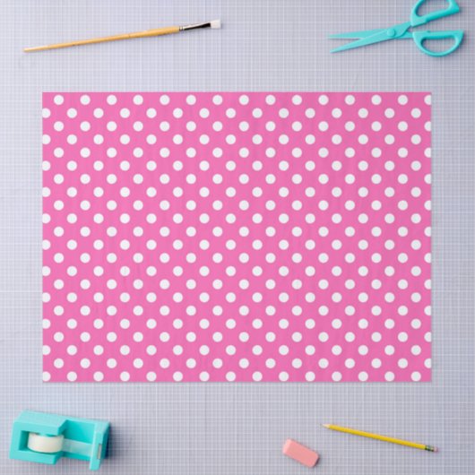 Pink Polka Dot Breast Cancer Awareness Pattern 薄葉紙 (クラフト)