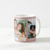 Pink Polka Dot Couple Photo Pink Love Hearts Mug コーヒーマグカップ (正面右)