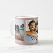 Pink Polka Dot Couple Photo Pink Love Hearts Mug コーヒーマグカップ (正面左)