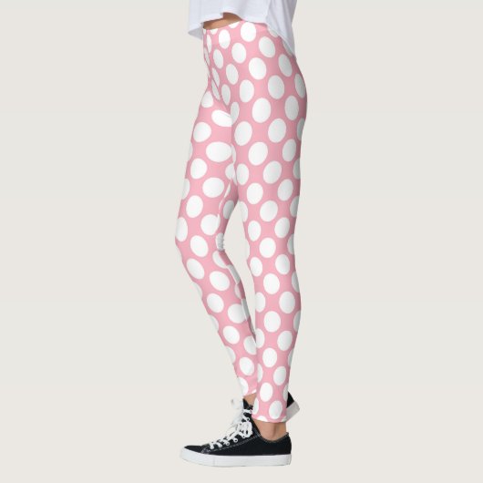 Pink Polka Dot Custom – Elegant Fashion レギンス (左)