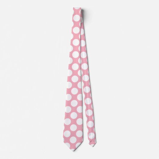 Pink Polka Dot Custom Tie – Elegant Fashion ネクタイ (正面)