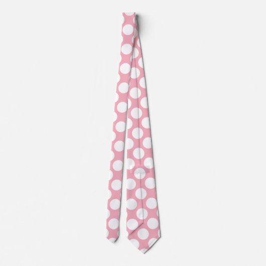 Pink Polka Dot Custom Tie – Elegant Fashion ネクタイ (裏面)