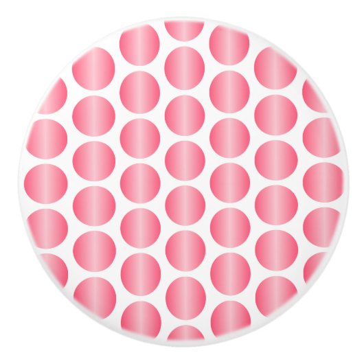 Pink Polka Dot Design セラミックノブ (正面)