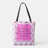 Pink Polka dot teacher appreciation gift トートバッグ (裏面)