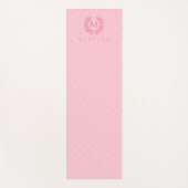 Pink Polka Dots Pattern And Pretty Laurel Monogram ヨガマット (正面)