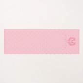Pink Polka Dots Pattern And Pretty Laurel Monogram ヨガマット (正面(横))