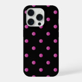 pink polka dots pattern iPhoneケース (裏面)